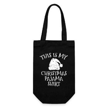 Das ist mein Weihnachts-Pyjamashirt - Geschenkbeutel für Flaschen - Schwarz - Vorne