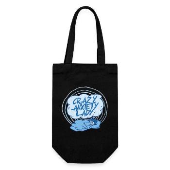 Angststörung Angststörungen Crazy Anxiety Lady - Geschenkbeutel für Flaschen - Schwarz - Vorne