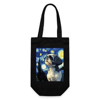 shih tzu - Gift Bag for Bottles - black - Front