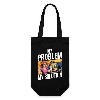 Print Designer My Problem My Pictogram Dad Mom - Gift Bag for Bottles - black - Front