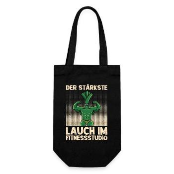 Gewichtheben DER STÄRKSTE LAUCH IM FITNESSSTUDIO - Geschenkbeutel für Flaschen - Schwarz - Vorne