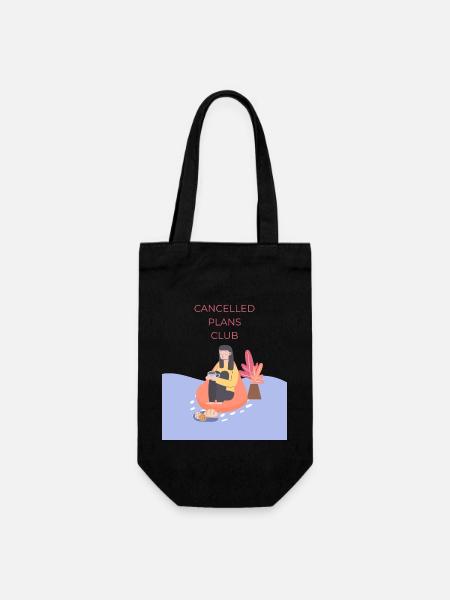 Cancelled Plans Club - Gift Bag for Bottles - black