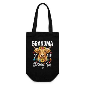 Grand-mère de la fille d’anniversaire - Sac à bouteille - noir - Devant