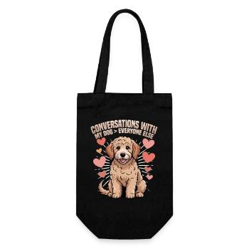 Goldendoodle Dog Breed - Gift Bag for Bottles - black - Front
