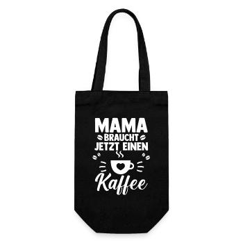 Kaffee Kaffeeliebhaber Mutter Mama - Geschenkbeutel für Flaschen - Schwarz - Vorne