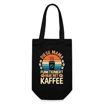 Kaffee Kaffeeliebhaber Mutter Mama - Geschenkbeutel für Flaschen - Schwarz - Vorne