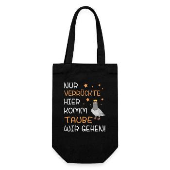 Taube Taubenzüchter Brieftaubensport Taubenverein - Geschenkbeutel für Flaschen - Schwarz - Vorne
