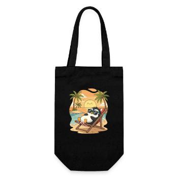 Penguin on the beach at sunset - Gift Bag for Bottles - black - Front