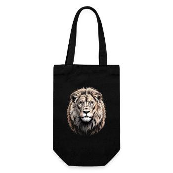Lion Head Lion - Gift Bag for Bottles - black - Front