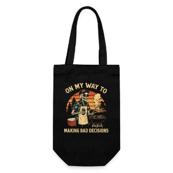 Grilling Humor On My Way To Making Bad Decisions - Gift Bag for Bottles - black - Front