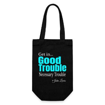 Good Trouble Gradient Quote Tee - Gift Bag for Bottles - black - Front