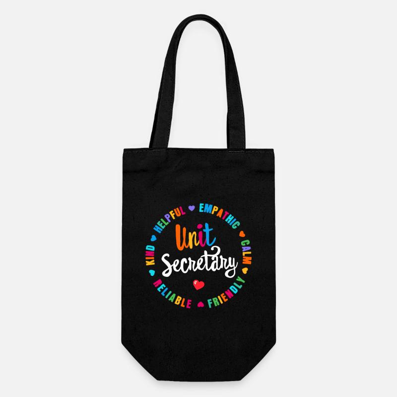Unit Secretary Circle Hearts Graphic - Gift Bag for Bottles - black