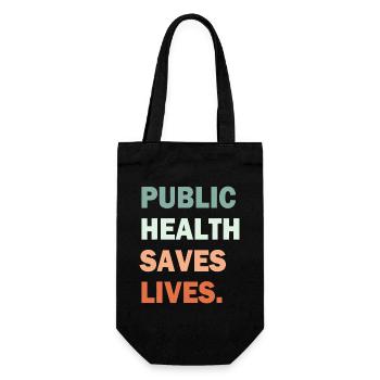 La santé publique sauve des vies Typographie du gradient - Sac à bouteille - noir - Devant