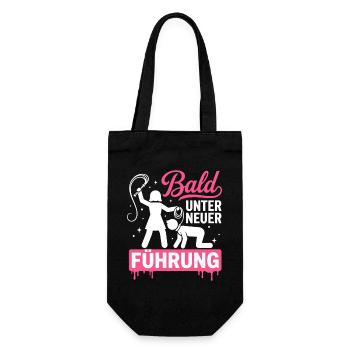 D-38Bald Unter Neuer Führung Dominante Frau - Geschenkbeutel für Flaschen - Schwarz - Vorne