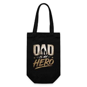 Papa Hero – Father Figure Graphic - Gift Bag for Bottles - black - Front