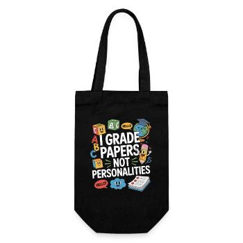 ESL Teacher I Grade Papers Teaching Career - Geschenkbeutel für Flaschen - Schwarz - Vorne