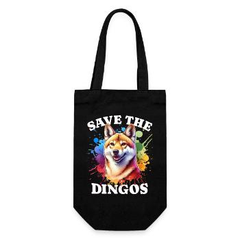 Australischer Wildhund Save Dingo - Geschenkbeutel für Flaschen - Schwarz - Vorne