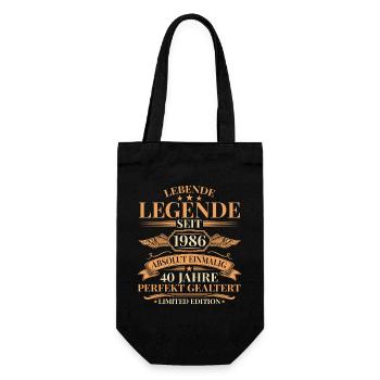 Baujahr 1986 Lebende Legende – 40. Geburtstag - Geschenkbeutel für Flaschen - Schwarz - Vorne
