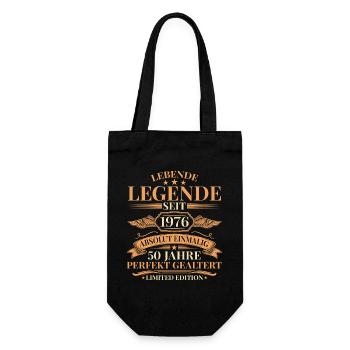 Baujahr 1976 Lebende Legende – 50. Geburtstag - Geschenkbeutel für Flaschen - Schwarz - Vorne