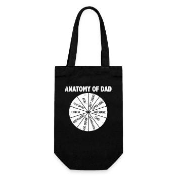 Anatomie des Papas – Rad der Hobbys - Geschenkbeutel für Flaschen - Schwarz - Vorne