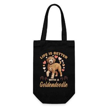 Goldendoodle Dog Breed - Gift Bag for Bottles - black - Front