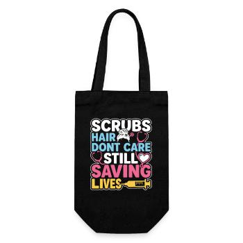 Night Shift Nurse, Tired - Gift Bag for Bottles - black - Front