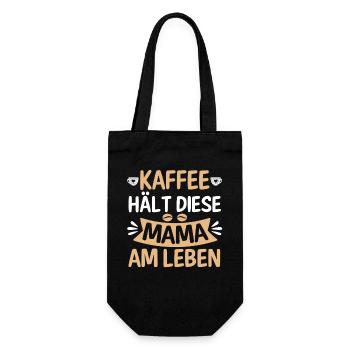 Kaffee Kaffeeliebhaber Mutter Mama - Geschenkbeutel für Flaschen - Schwarz - Vorne