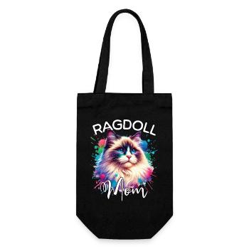 Ragdoll Katze Mama - Geschenkbeutel für Flaschen - Schwarz - Vorne