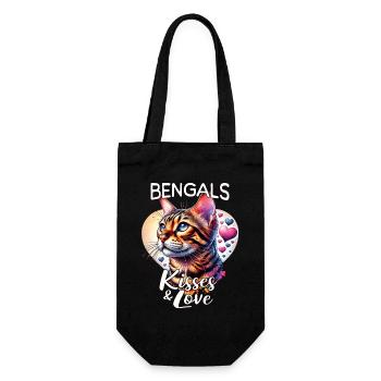 Bengalkatze Liebe - Geschenkbeutel für Flaschen - Schwarz - Vorne