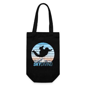 Fallschirmspringen Skydiving Sonnenuntergang - Geschenkbeutel für Flaschen - Schwarz - Vorne
