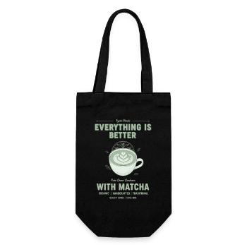 Mit Matcha Pure Green ist alles besser - Geschenkbeutel für Flaschen - Schwarz - Vorne