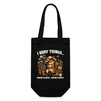 I Bury Things Maybe Plant Squirrel - Gift Bag for Bottles - black - Front