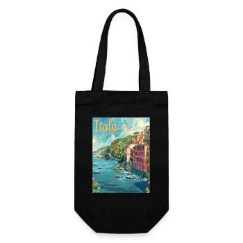 Italian coastal landscape of the Cinque Terre - Gift Bag for Bottles - black - Front