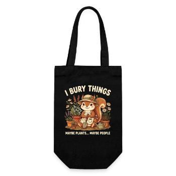 I Bury Things Maybe Plant Squirrel - Gift Bag for Bottles - black - Front