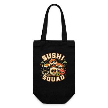 Sushi-Truppe Lustiges japanisches Essen Sashimi Li - Geschenkbeutel für Flaschen - Schwarz - Vorne