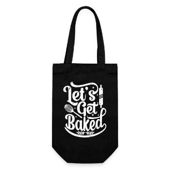 let's get baked - Geschenkbeutel für Flaschen - Schwarz - Vorne