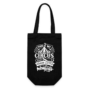 this is my circus and these are my monkeys - Geschenkbeutel für Flaschen - Schwarz - Vorne