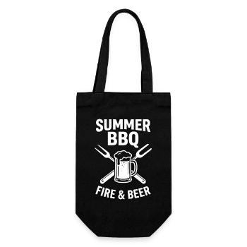 Summer BBQ Fire and Beer Grillmeister Outfit - Gift Bag for Bottles - black - Front