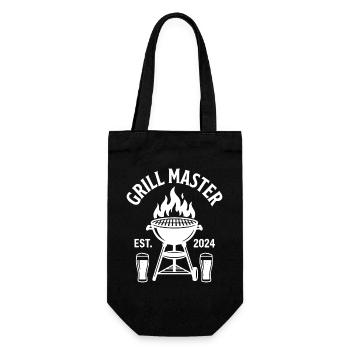 GRILL MASTER EST 2024 Grillmeister - Geschenkbeutel für Flaschen - Schwarz - Vorne