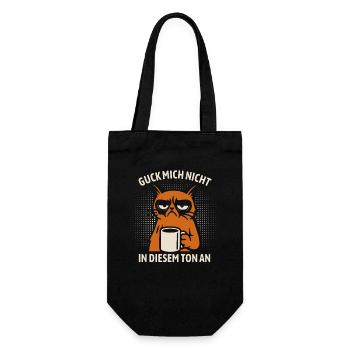 Guck mich nicht in diesem Ton an - Katze - Geschenkbeutel für Flaschen - Schwarz - Vorne