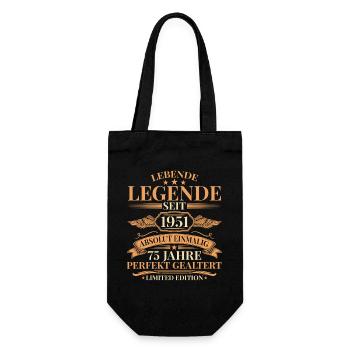 Baujahr 1951 Lebende Legende – 75. Geburtstag - Geschenkbeutel für Flaschen - Schwarz - Vorne