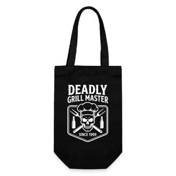 Deadly Grill Master Grillen Seit 1999 Geschenk - Geschenkbeutel für Flaschen - Schwarz - Vorne