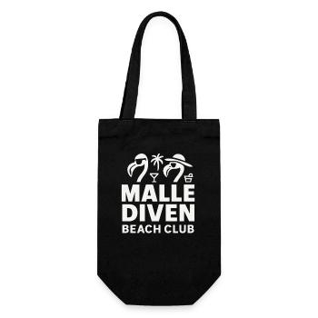 Malle Diven Beach Club Flamingo Mallorca Party - Geschenkbeutel für Flaschen - Schwarz - Vorne