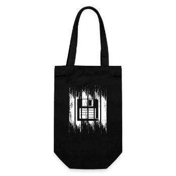 Floppy Disk Drawing - Gift Bag for Bottles - black - Front
