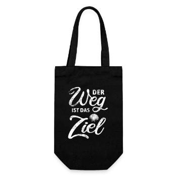 Der Weg ist das Ziel - Camino - Jakobsweg - Pilger - Geschenkbeutel für Flaschen - Schwarz - Vorne