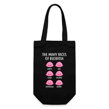 Blobfish Emotion Grid Tee Art - Gift Bag for Bottles - black - Front