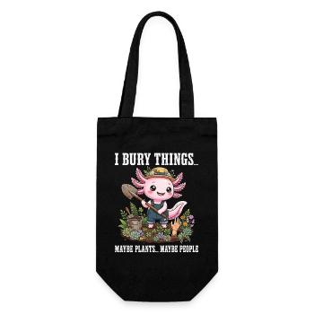 I Bury Things Maybe Plant Axolotl - Gift Bag for Bottles - black - Front