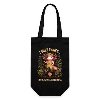 I Bury Things Maybe Plant Axolotl - Gift Bag for Bottles - black - Front
