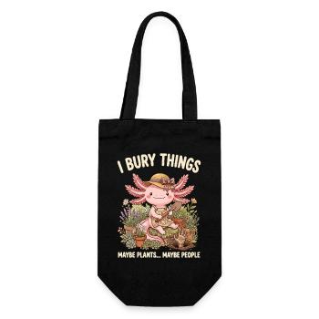 I Bury Things Maybe Plant Axolotl - Gift Bag for Bottles - black - Front