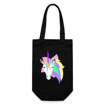 Introvertiertes Einhorn – Leave Me Alone - Geschenkbeutel für Flaschen - Schwarz - Vorne